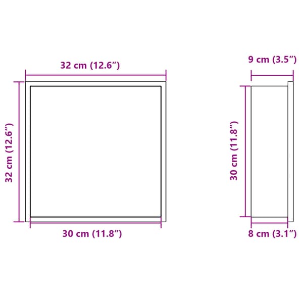 vidaXL brusekabine mat sort 32x32x9 cm rustfrit stål