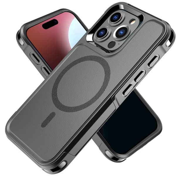iPhone 16 Pro-cover, MagForce MagSafe, sort
