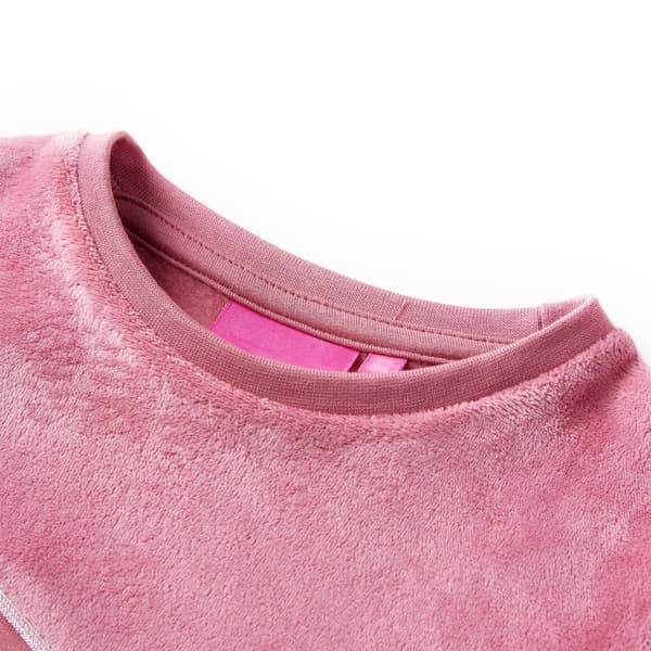 Børnesweatshirt med fløjlsindlæg, hindbær, 128