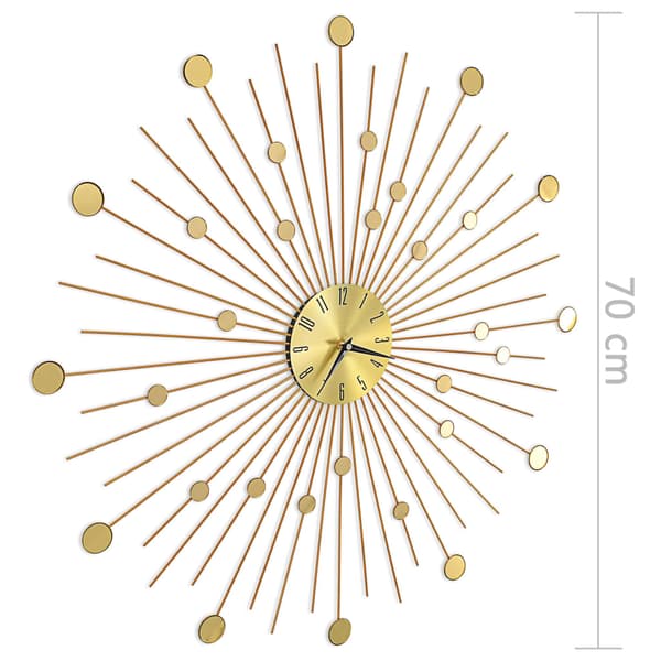 vidaXL Väggklocka, Metall, 70 cm, Guld