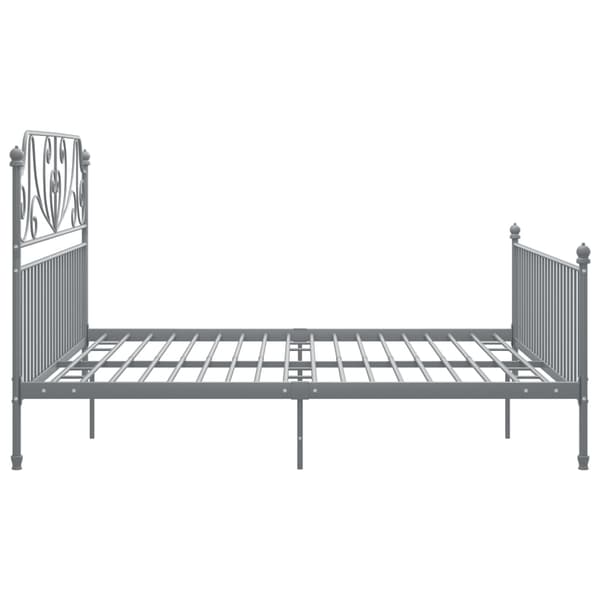 vidaXL Sängynrunko harmaa metalli 200 x 200 cm