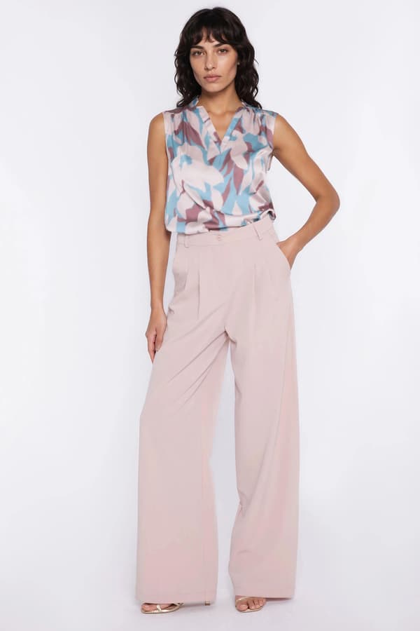 Vida byxor med veck - beige 36