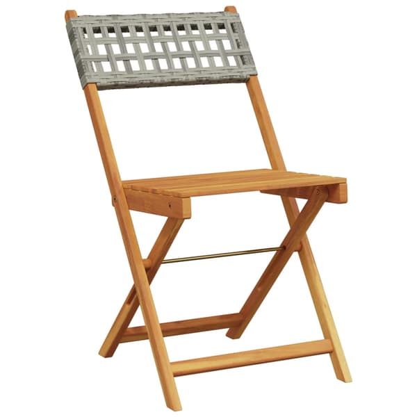 vidaXL foldbare havestole, sæt med 6, grå, polyrattan og træ