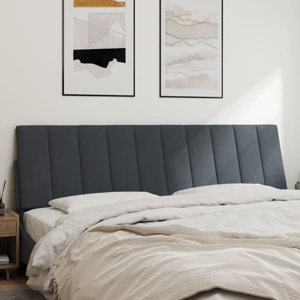vidaXL hovedgærdehynde, mørkegrå, 180 cm, fløjl