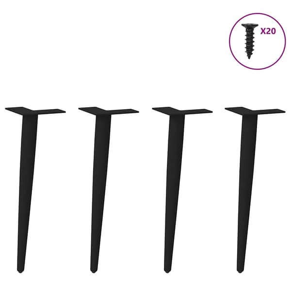 vidaXL Soffbordsben, 4 st, svarta, 30-31 cm, stål