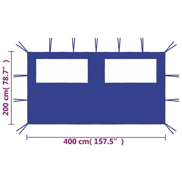vidaXL pavillon vinduesvæg, 4x2 m, blå