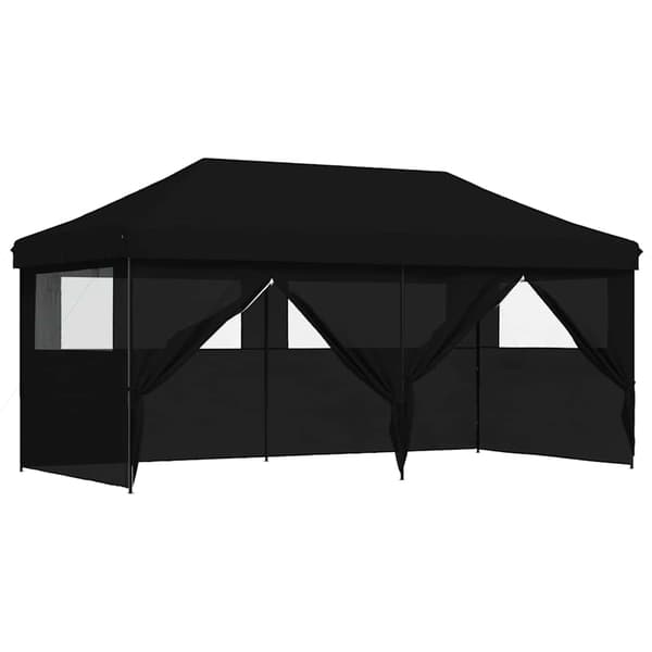 vidaXL 4-vægs pop-up festtelt sort