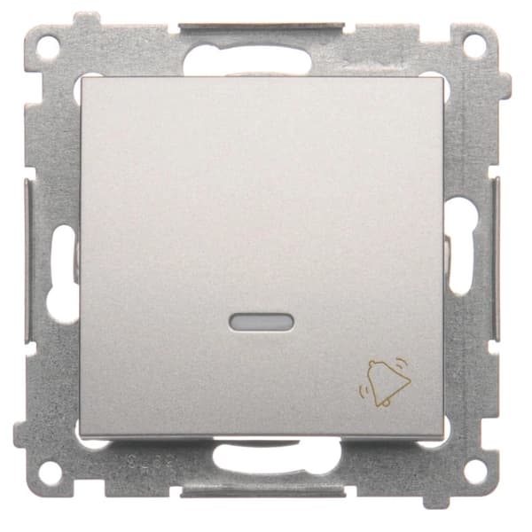 SIMON 54 Enkel ringklocka LED-bakgrundsbelysning Matt Silver