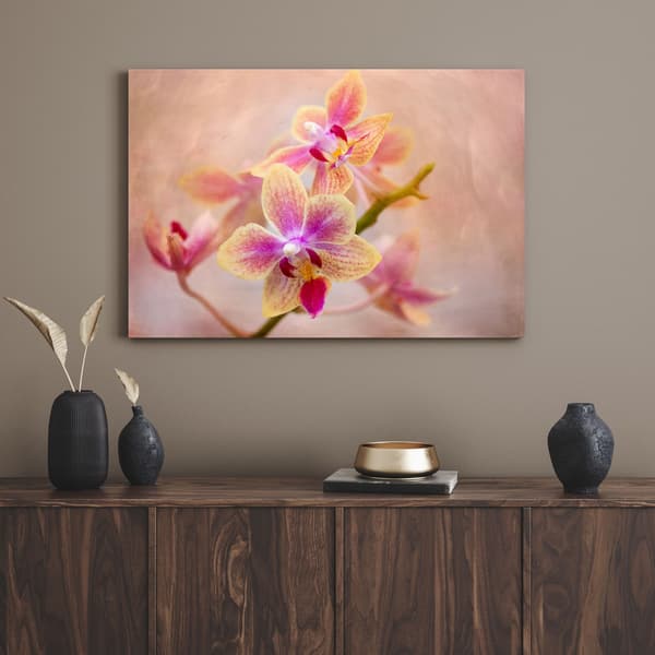 Lærredstryk Botanik Blomst Orkidé 80x50 cm