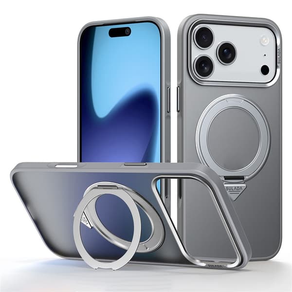 SULADA Magnetisk Mat Etui med Stander til iPhone 17 Pro Max - Titanium Grå