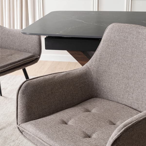 EDRICK Brun Moderne Loft Polstret Spisebordsstol