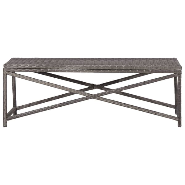 vidaXL Puutarhapenkki, 120 cm, polyrottinki, harmaa