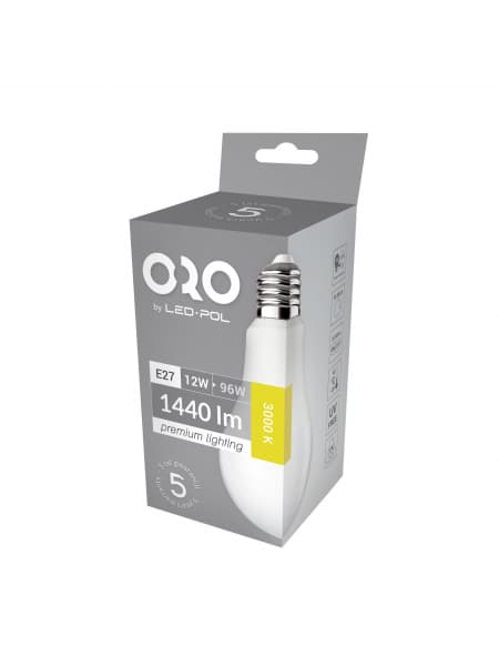 LED-pære ORO-PREMIUM-E27-A60-12W-XP-WW, 3000K