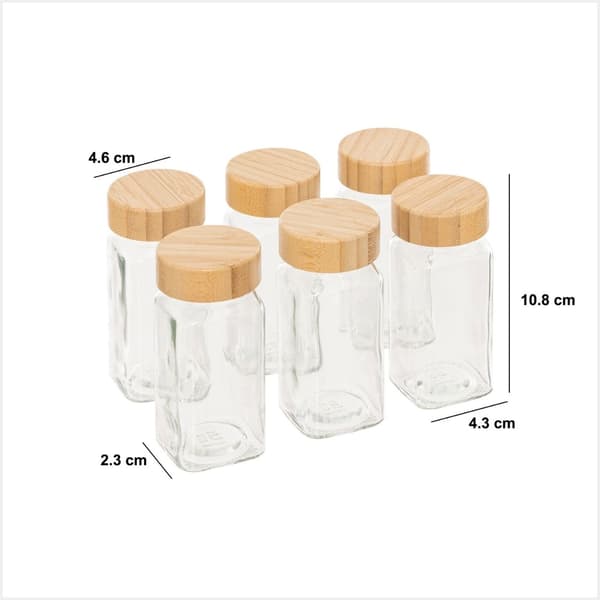 Lasiset maustepurkit 6 kpl 120ml