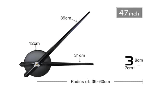 3D-väggklocka i silver, modern, stor, dekorativ, för inomhusbruk.