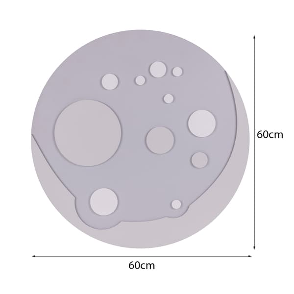 KiddyMoon 3D-reliefväggdekoration för barnrum, MDF-material, månmönster
