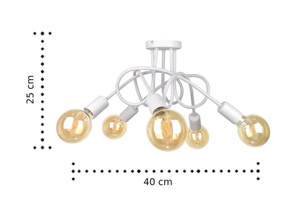 Loftlampe 5xE27 RUMBA HVID