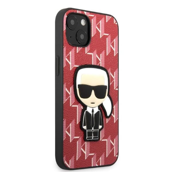 Karl Lagerfeld Monogram Ikonik Patch-etui til iPhone 13, rød
