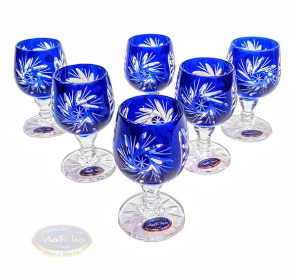 Koboltkrystal vodkaglas 40 ml Olive Grinder