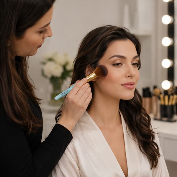 Makeupbørste til blush, bronzer, løs pudder og mineralfoundation