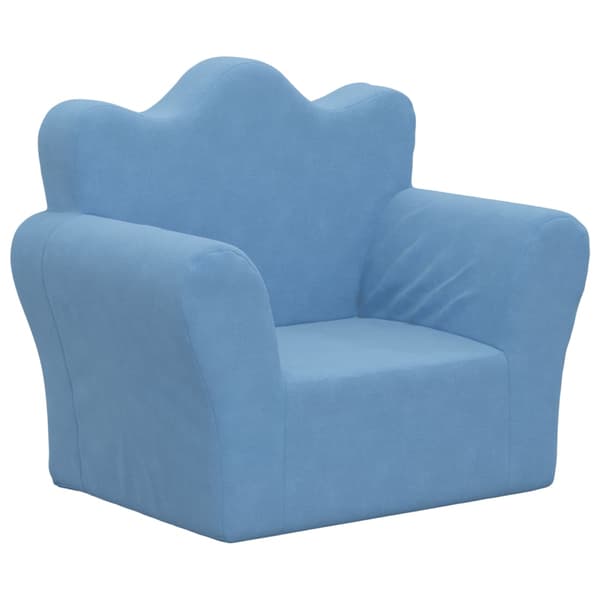 vidaXL børnesofa, blå, blød plys