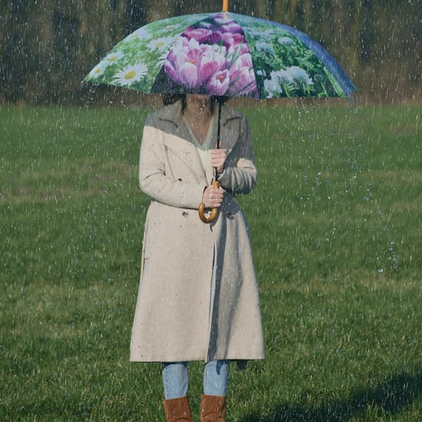 Blommigt paraply 123,5 cm