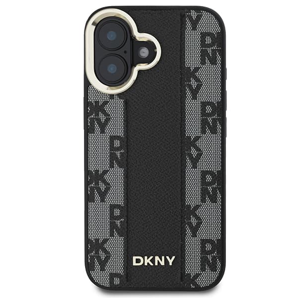 DKNY Magsafe-etui med ternet mønster til iPhone 16 Plus, sort