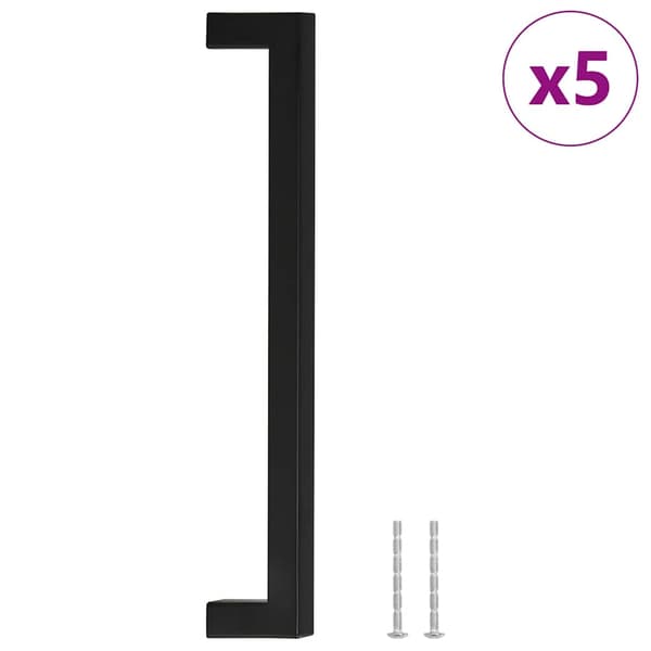 vidaXL skabsgreb, 5 stk., sort, 224 mm, rustfrit stål