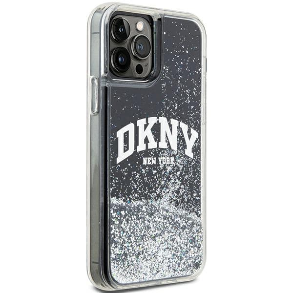 DKNY Liquid Glitter Big Logo-cover til iPhone 12/12 Pro, sort
