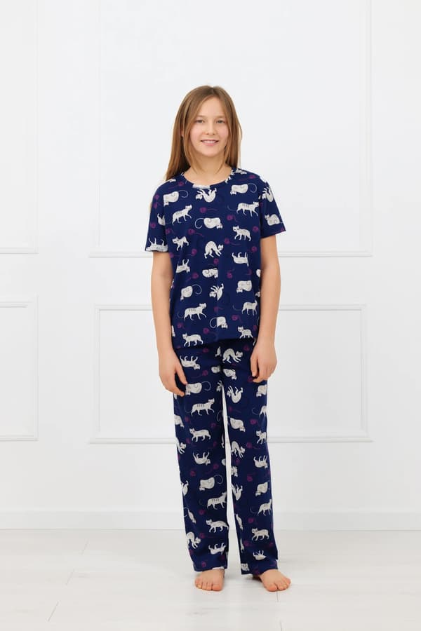 Mimi flickpyjamas, kortärmade, långbyxor, 14 år