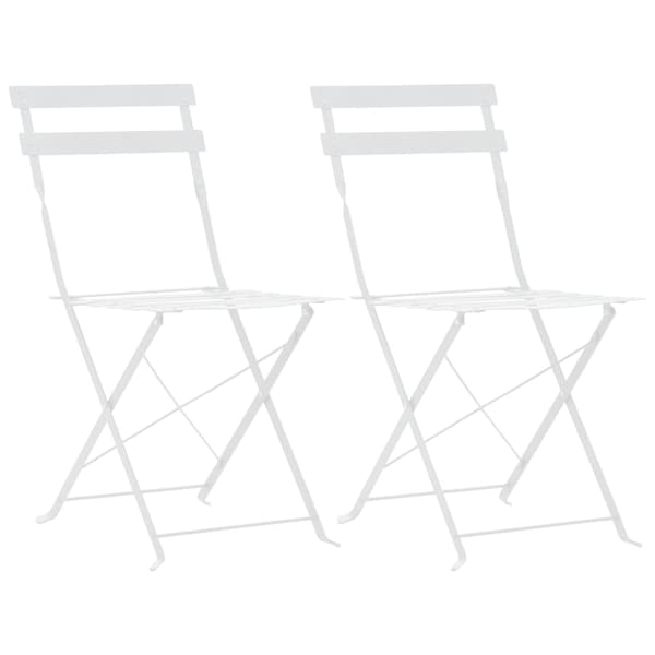 vidaXL 3-delat bistroset, stål, vit