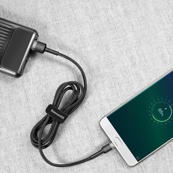 Slitstark nylonkabel USB microUSB 2A 3M svart och grå