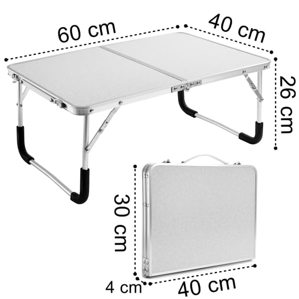MARCO campingbord, vit, resväska