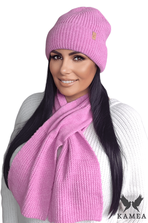 CHLOE mössa och halsdukset, rosa