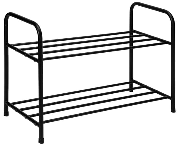 NORI metal skohylde, sort, 2 niveauer