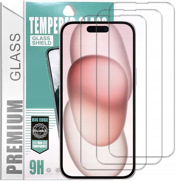 3x PremiumGlass 9H härdat glas för iPhone 15