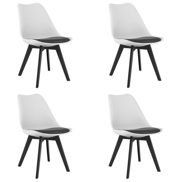 MARK stol sort og hvid / sorte ben x 4