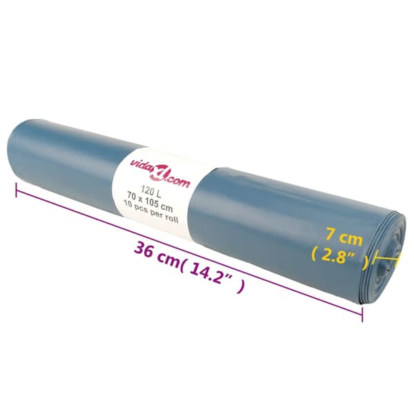 vidaXL Sopsäckar, 100 st, Blå, 120 L