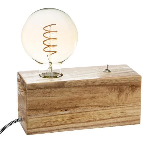 Lampe på træbase Tibu