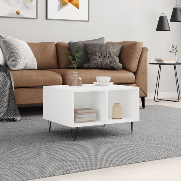 vidaXL Soffbord, Vitt 60x50x36,5 cm, Träbaserat Material