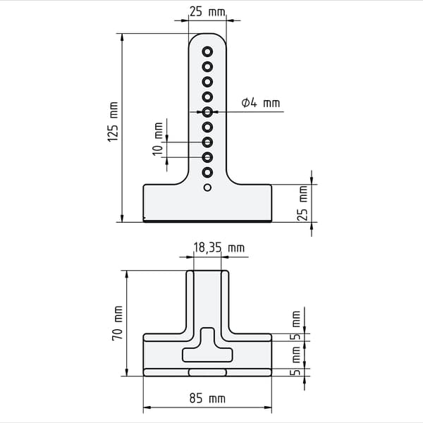 T-125 Tømrerklemme til 18 mm brædder