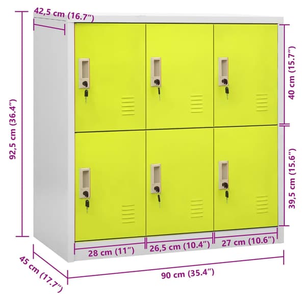 vidaXL Låsbart skåp grågrönt 90x45x92,5 cm stål