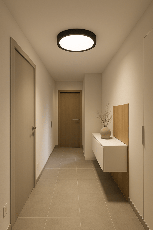 LOFTSLAMPE TIL OVERFLADE MONTERING SORT LED 24W RUNDT LYSPANEL 3000K