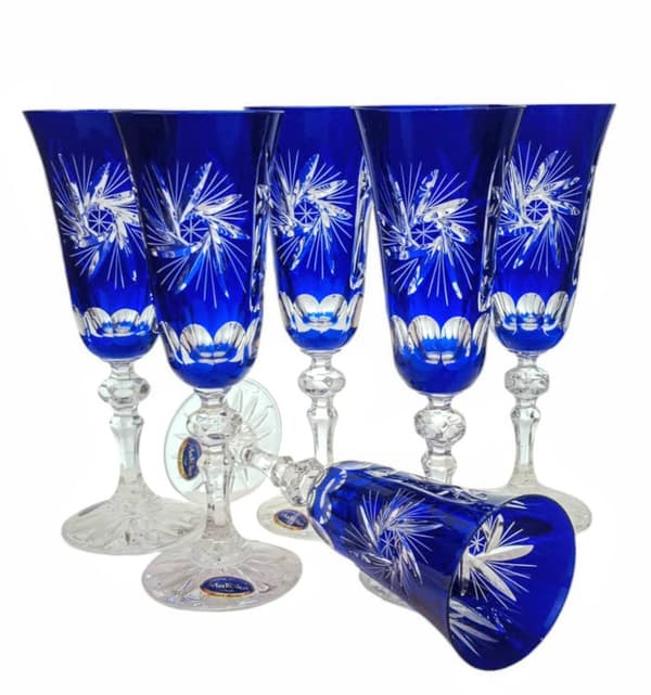 Koboltkrystal champagneglas 150 ml Olive Grinder