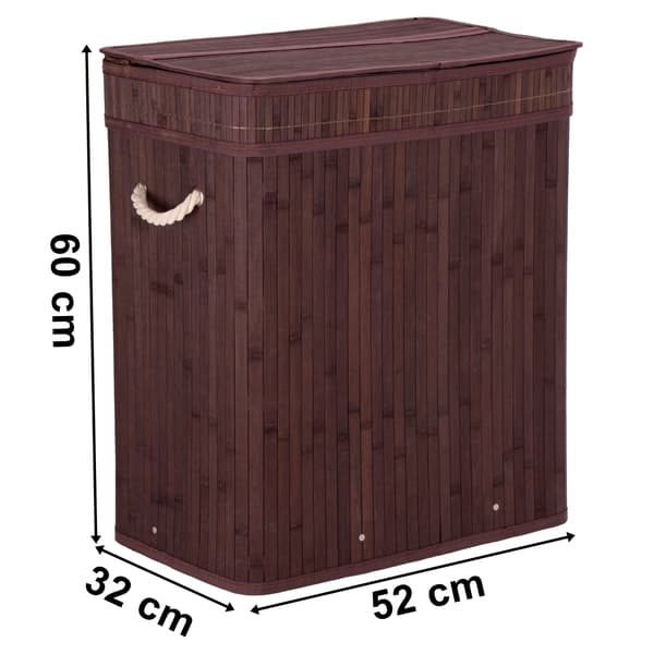 Bambuinen pyykkikori kannella 100L wenge