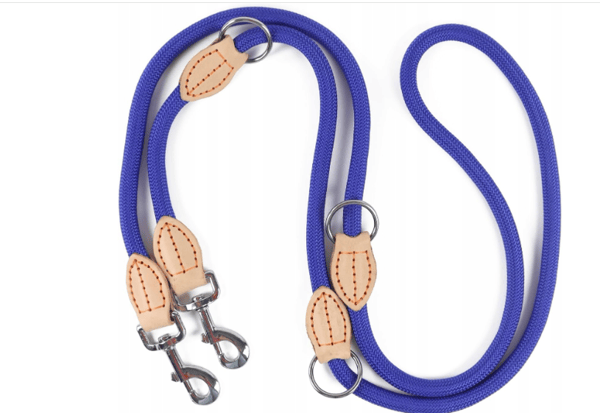 Elastisk hundesnor 2,1 m gummi blå