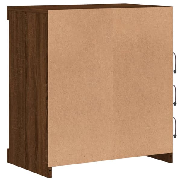 vidaXL LED-skab brunt egetræ 60,5x37x67 cm
