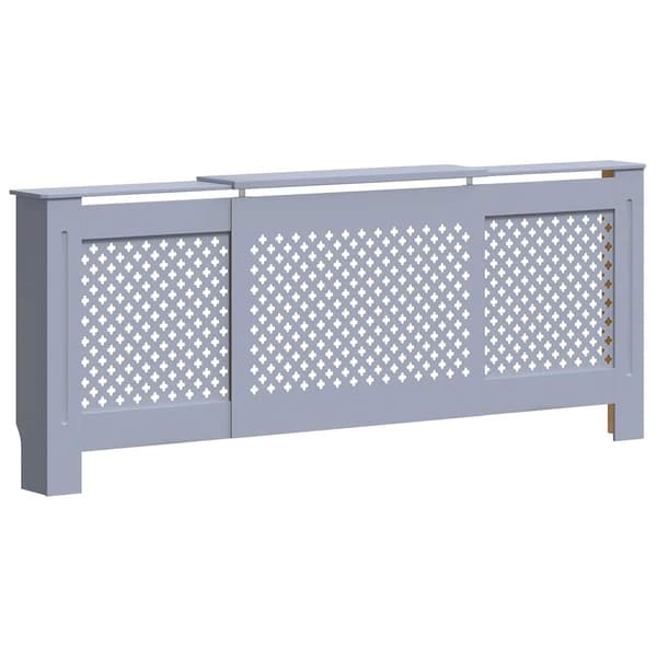 vidaXL Radiatorskydd, MDF, Grå, 205 cm