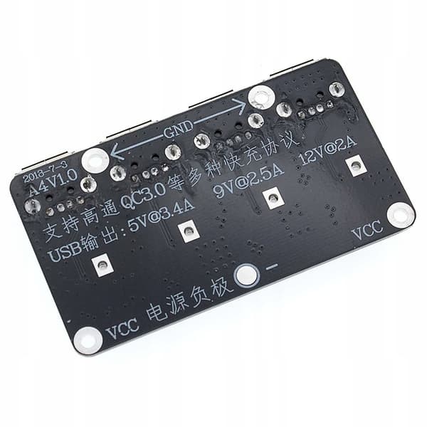 Rosfix 4-kanals spændingsomformer oplader 2.0 3.0 USB step-down