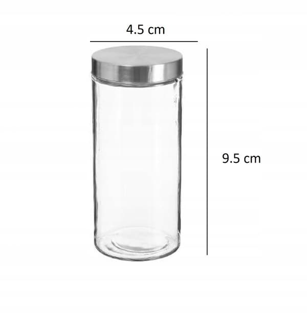 Set med 6 kryddburkar i glas